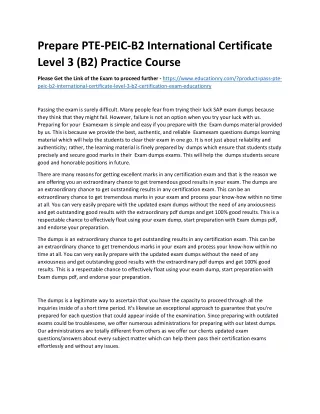 prepare pte peic b2 international certificate
