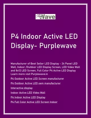p4 indoor active led display purplewave