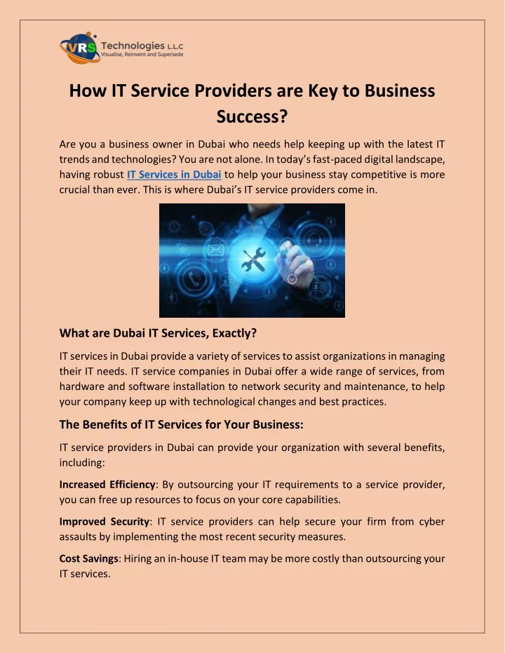 how it service providers are key to business