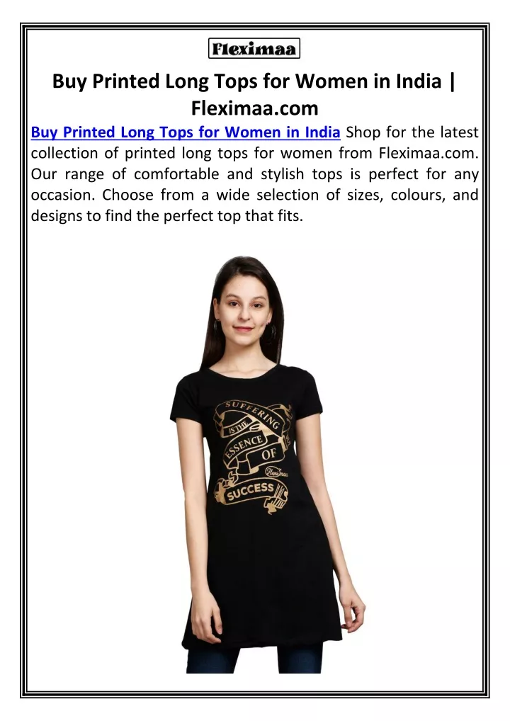 buy printed long tops for women in india fleximaa