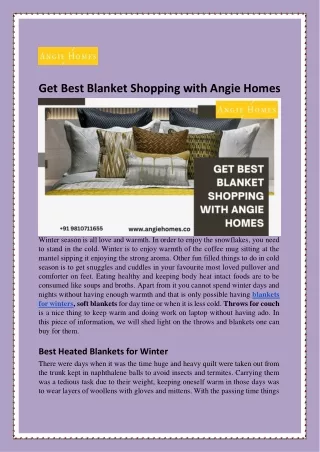 Get Best Blanket Shopping with Angie Homes