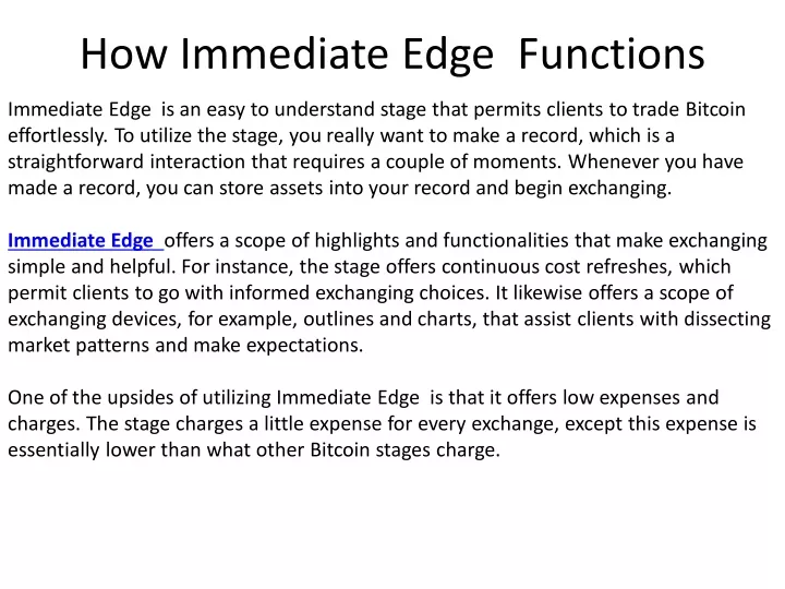 how immediate edge functions