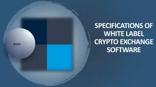 Specifications of White Label Crypto Exchange Software​ - Antier