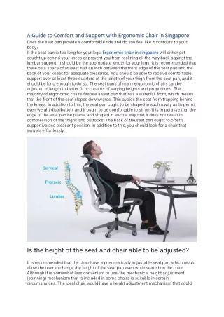 A Guide to Comfort and Support with Ergonomic Chair in Singapore
