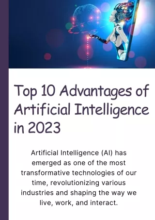 Top 10 Advantages of Artificial Intelligence in 2023