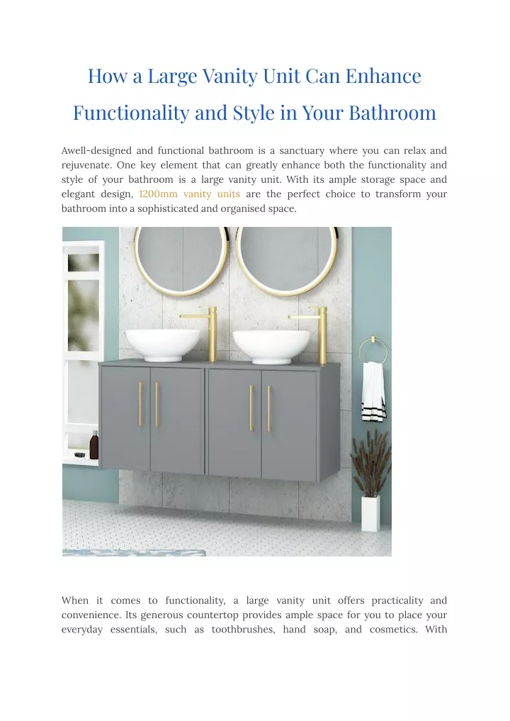 how a large vanity unit can enhance