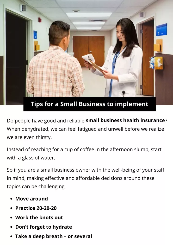 tips for a small business to implement