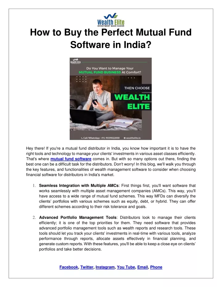 how to buy the perfect mutual fund software