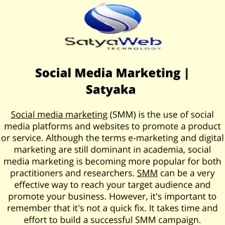 Social Media Marketing  Satyaka