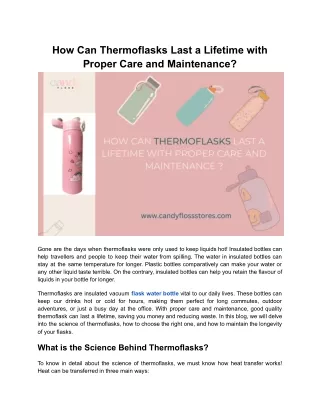 How Can Thermoflasks Last a Lifetime with Proper Care and Maintenance?