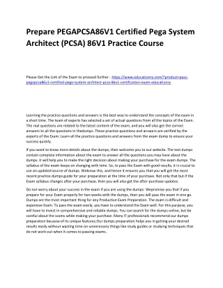 prepare pegapcsa86v1 certified pega system