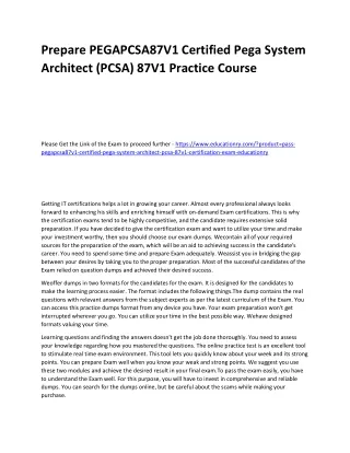 prepare pegapcsa87v1 certified pega system