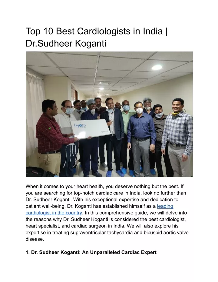 top 10 best cardiologists in india dr sudheer
