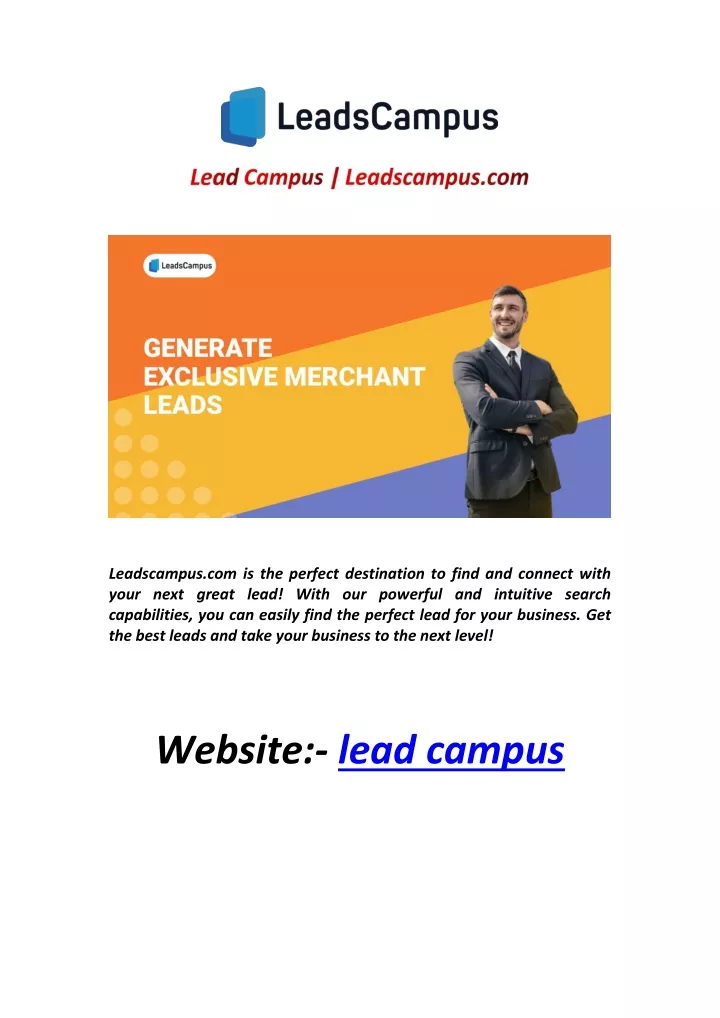 leadscampus com is the perfect destination