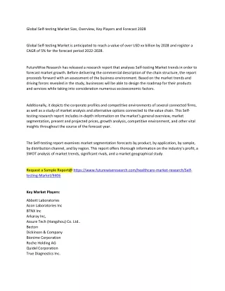 global self testing market size overview