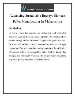 Biomass Pellet Manufacturer in Maharashtra Call-09967457782