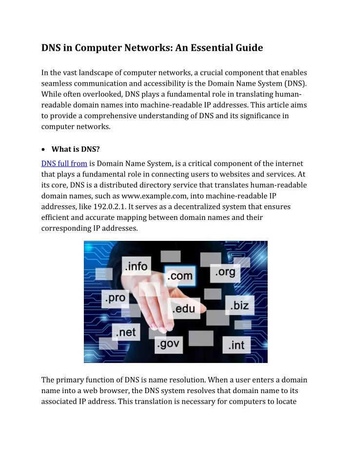 dns in computer networks an essential guide