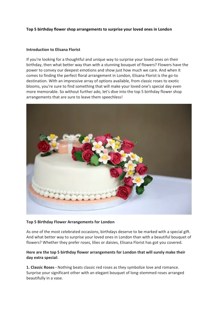 top 5 birthday flower shop arrangements