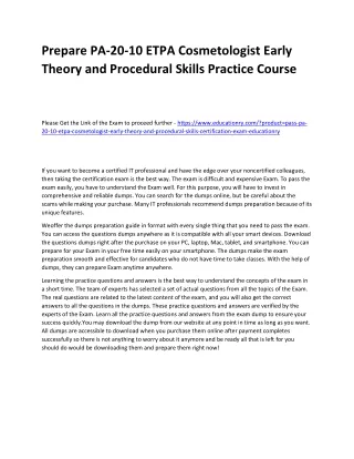 prepare pa 20 10 etpa cosmetologist early theory
