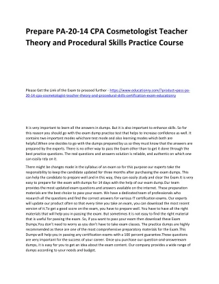 prepare pa 20 14 cpa cosmetologist teacher theory