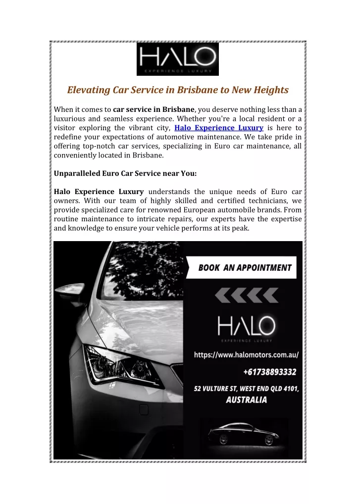 elevating car service in brisbane to new heights