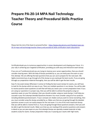 prepare pa 20 14 mpa nail technology teacher