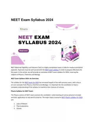 neet exam syllabus 2024