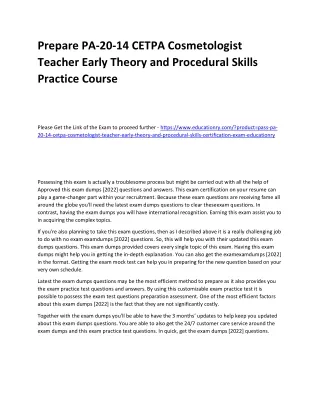 prepare pa 20 14 cetpa cosmetologist teacher