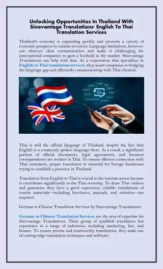 English To Thai Translation Services