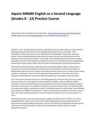 aquire mn680 english as a second language grades