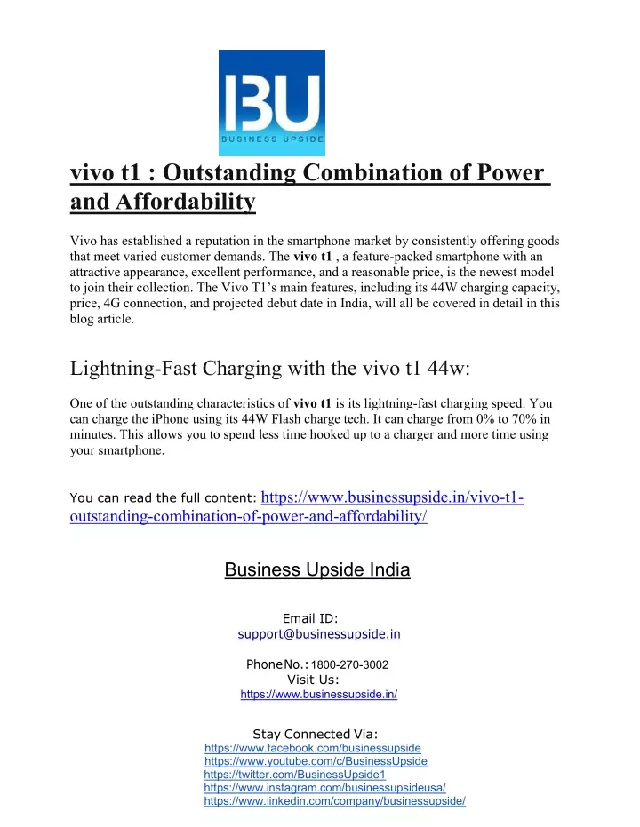 vivo t1 outstanding combination of power