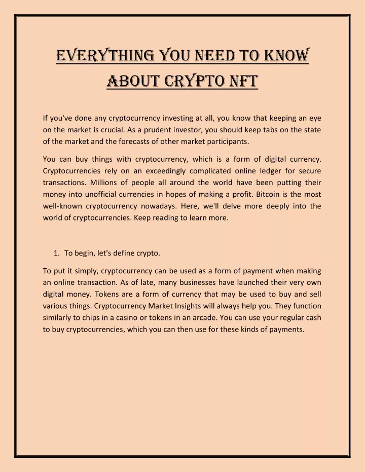 everything you need to know about crypto nft