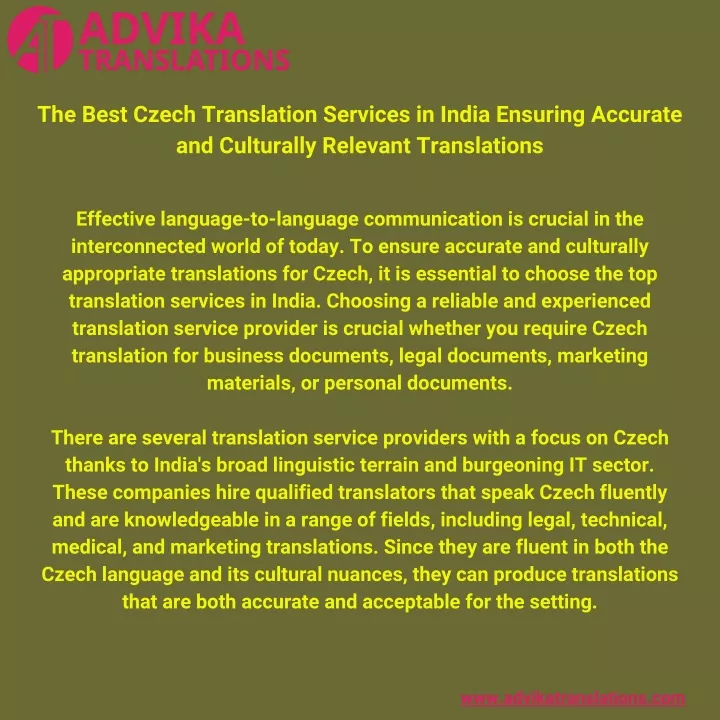 the best czech translation services in india