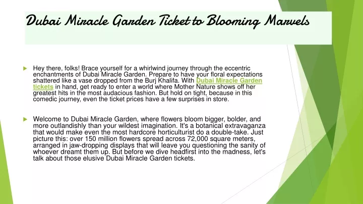 dubai miracle garden ticket to blooming marvels