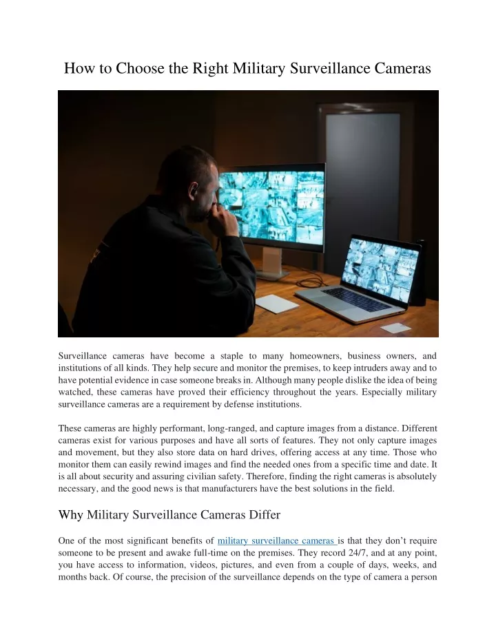 how to choose the right military surveillance
