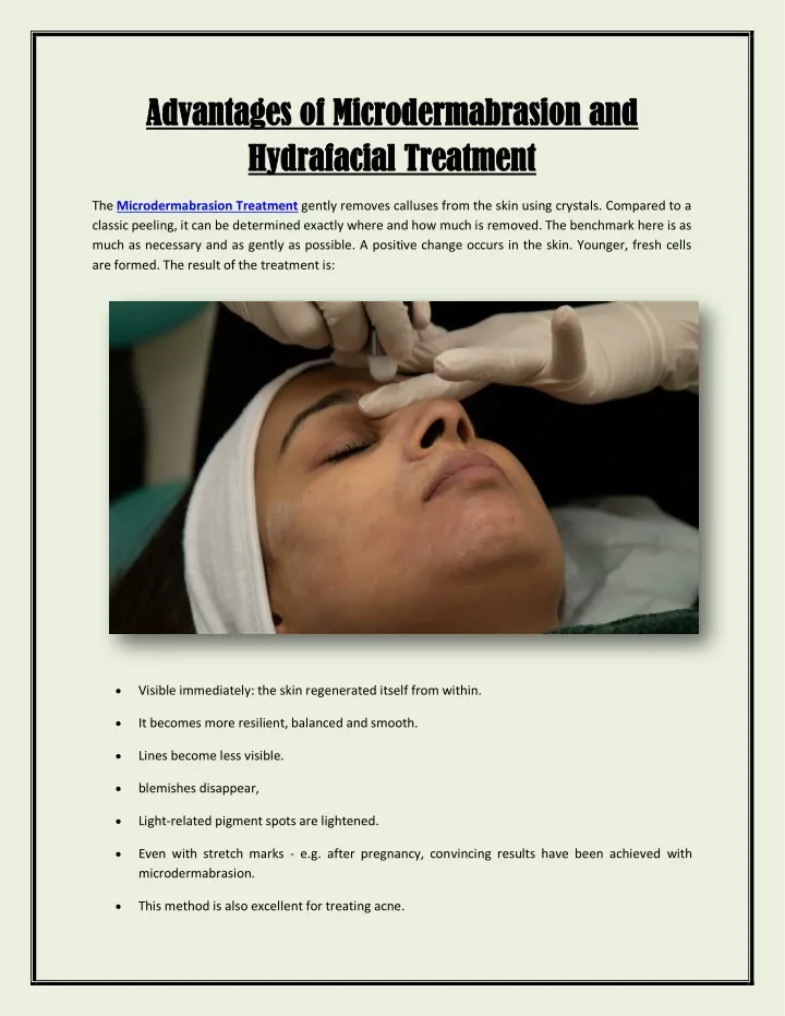 advantages of microdermabrasion and advantages