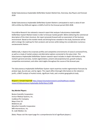 global subcutaneous implantable defibrillator