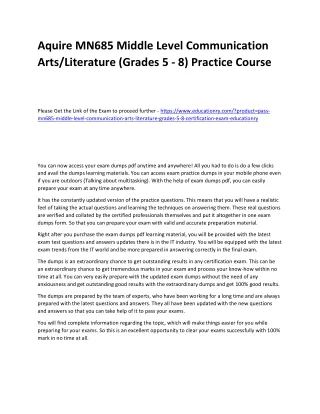 aquire mn685 middle level communication arts