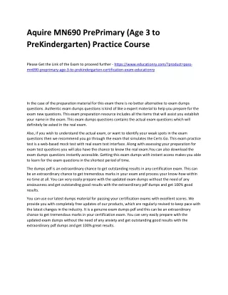 aquire mn690 preprimary age 3 to prekindergarten