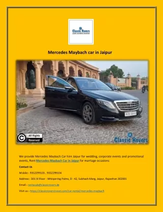Mercedes Maybach car in Jaipur