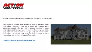 building entrance door installation near