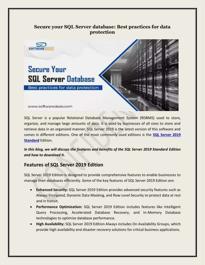 secure your sql server database best practices