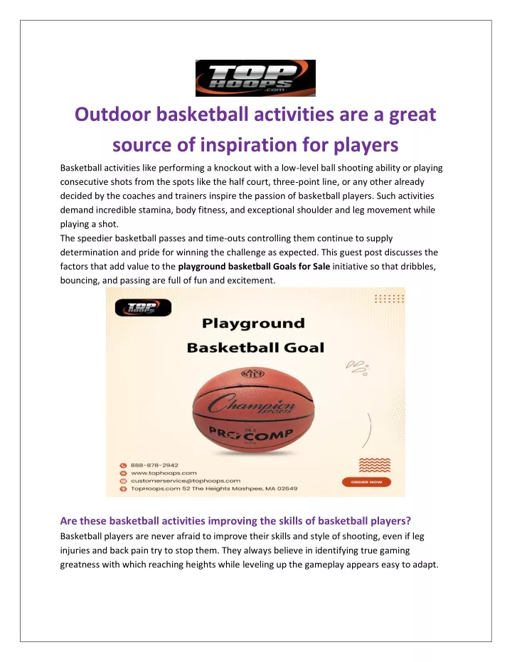 outdoor basketball activities are a great source