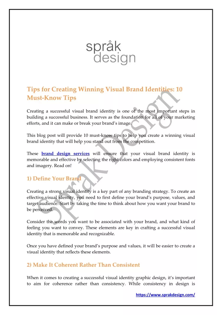 tips for creating winning visual brand identities