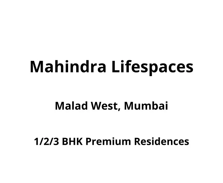 mahindra lifespaces