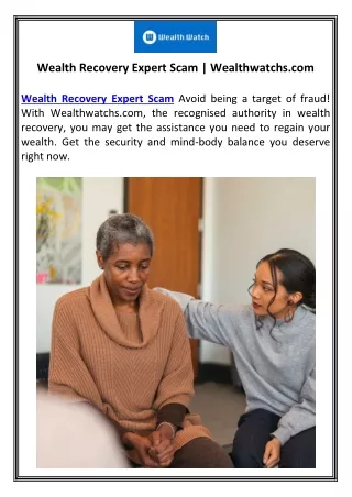 Wealth Recovery Expert Scam | Wealthwatchs.com