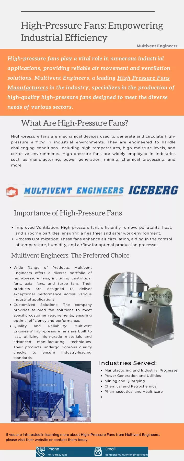 high pressure fans empowering industrial