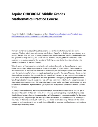 aquire oh030oae middle grades mathematics