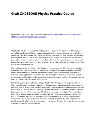 grab oh035oae physics practice course