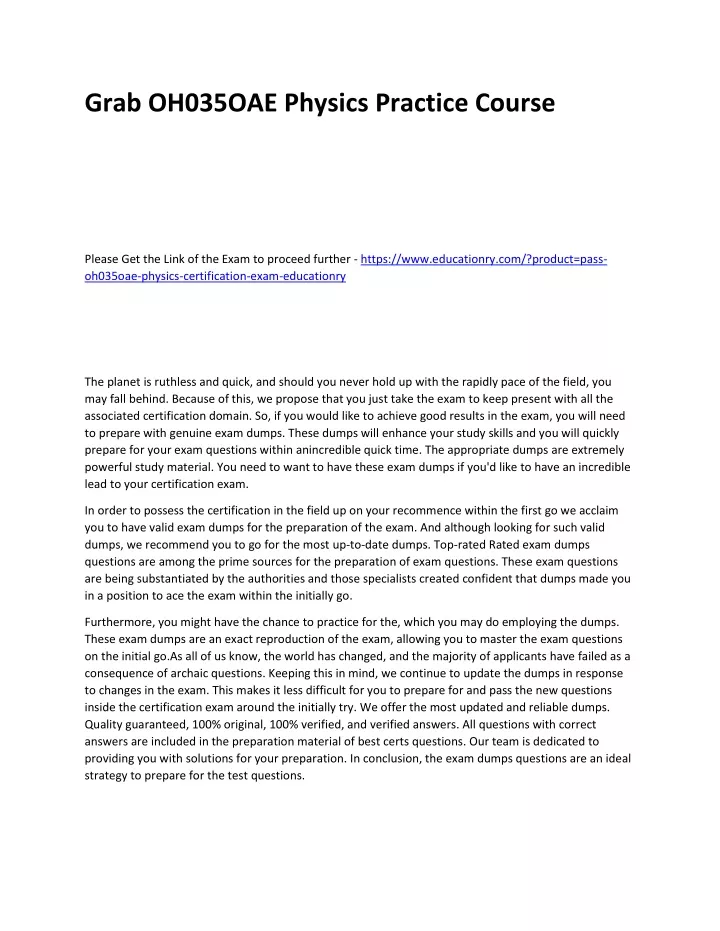 grab oh035oae physics practice course
